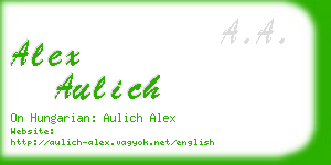 alex aulich business card